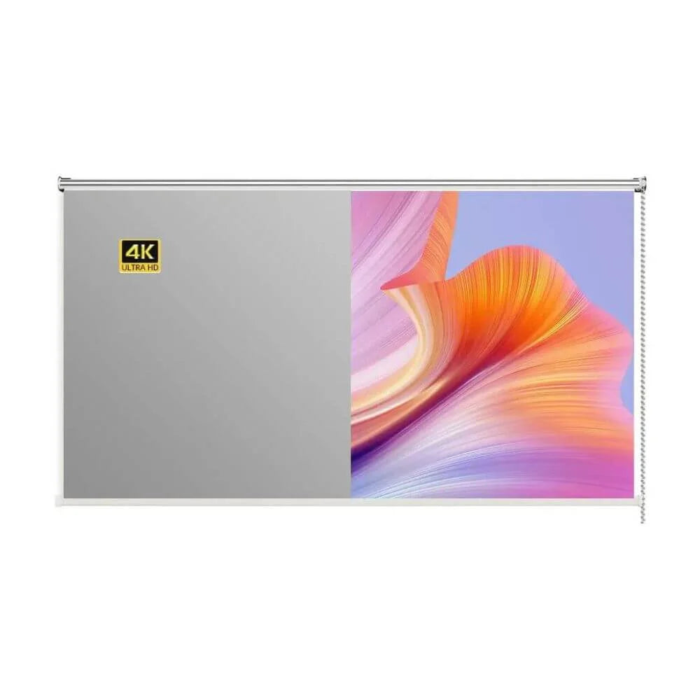 Ecran / Pantalla retráctil gris ALR, ideal para proyectores con tecnología anti reflejo y alta definición.
