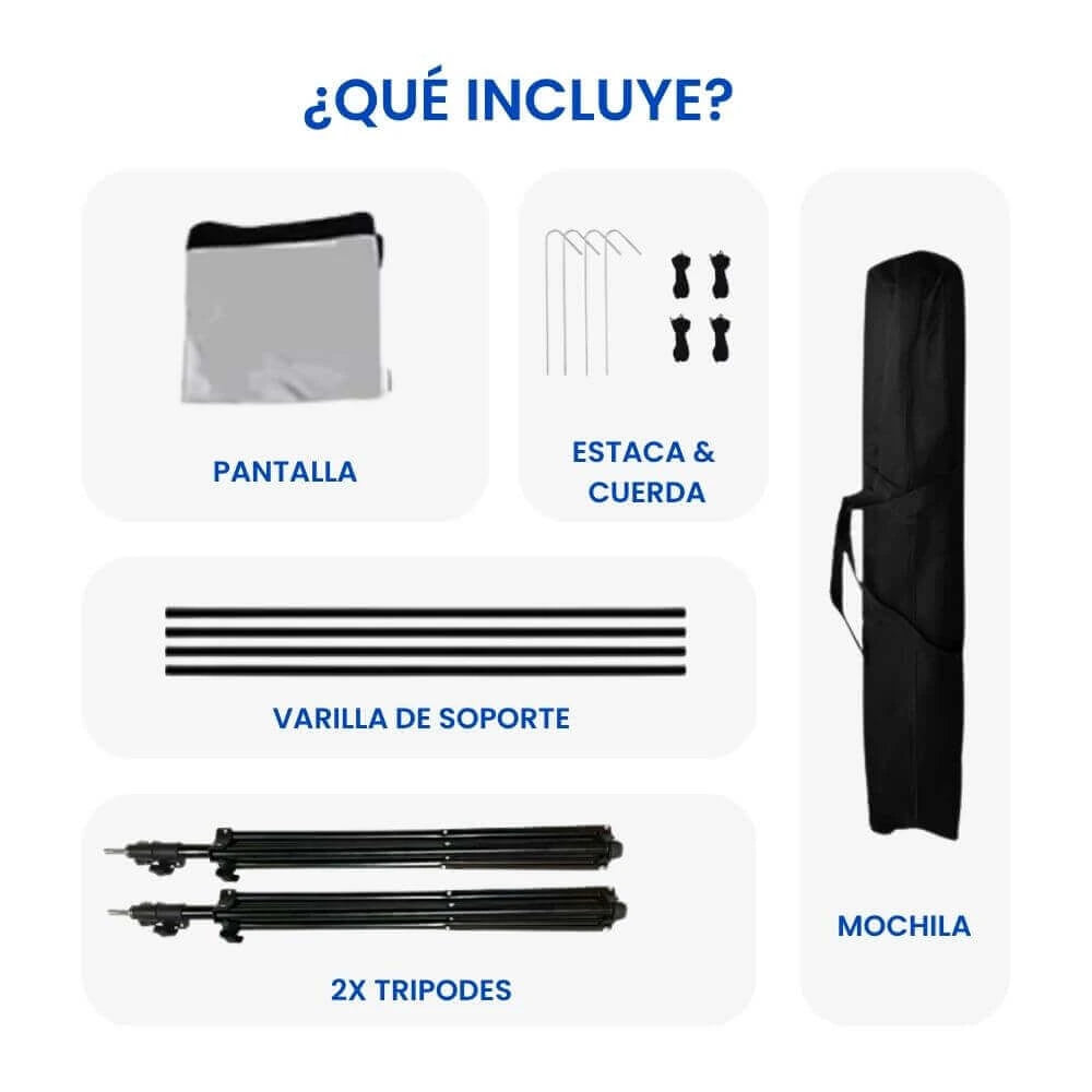 pantalla ecran gris alr con tripode de 120 pulgadas